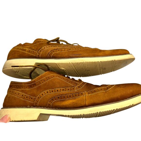 Steve Madden 11B Suede Oxford Brown Men's Dress Shoe 11 B width - Picture 6 of 8